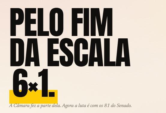  Pelo fim da escala 6x1: tempo para viver também é direito